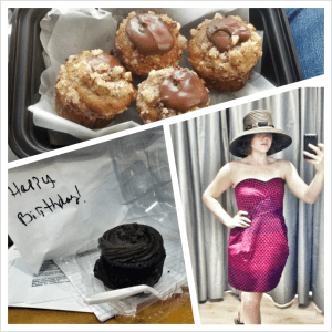 I intended to celebrate 28 in this dress with lots of baked goods and Tanqueray... that is not how this went down